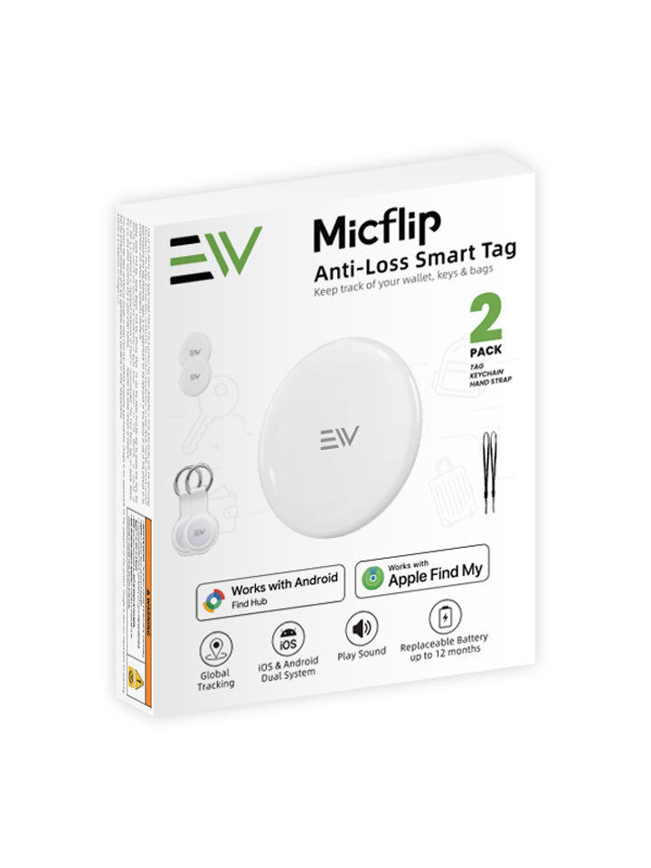 Micflip Anti-Loss Smart Tag (2-Pack) – White