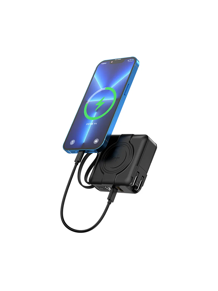 Electro – 10000 mAh Power Bank 5 In 1 Charging Hub – Black