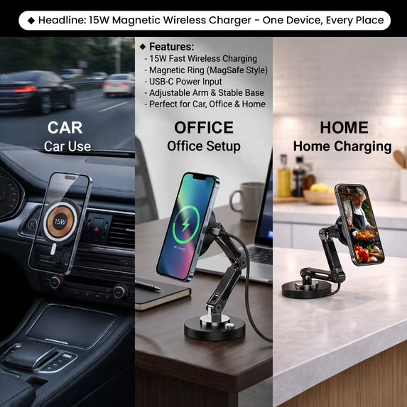 Electro 15W Car Wireless Charger Mount